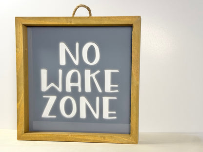 No Wake Zone Wooden Decor Sign | 3D effect Layered Wood & Acrylic Wall Sign