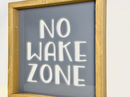 No Wake Zone Wooden Decor Sign | 3D effect Layered Wood & Acrylic Wall Sign