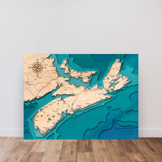 Nova Scotia 3D Layered Wood Map Art
