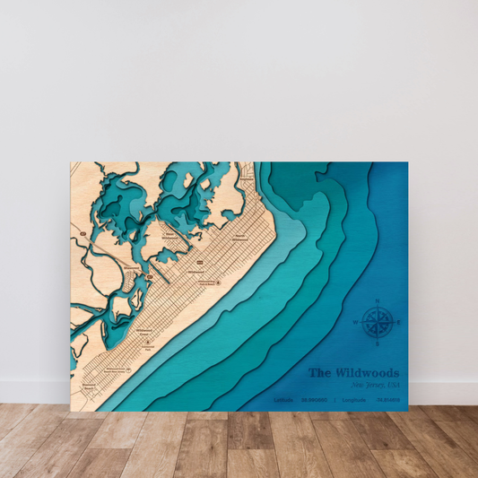 Wildwoods 3D Layered Wood Map Art