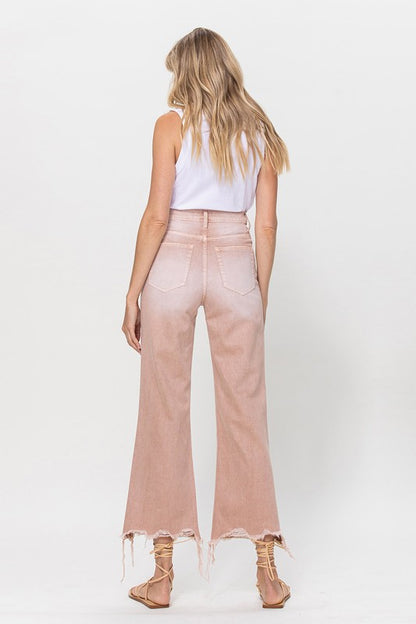 Dusty Rose 90's Vintage Crop Flare Jeans