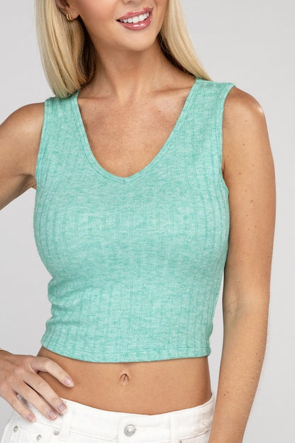 Scoop Neck Ribbed Crop Top