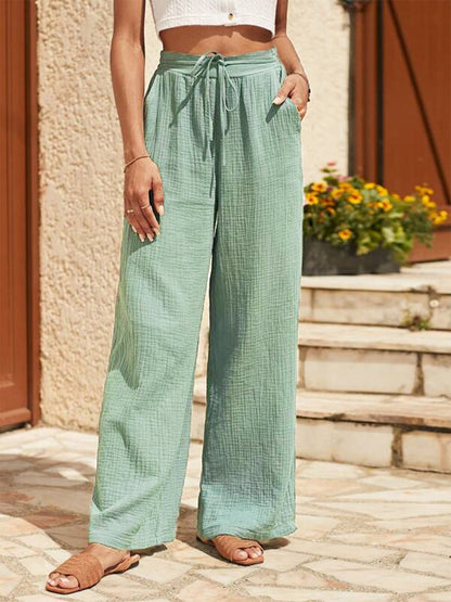 Texture Wide Leg Pants