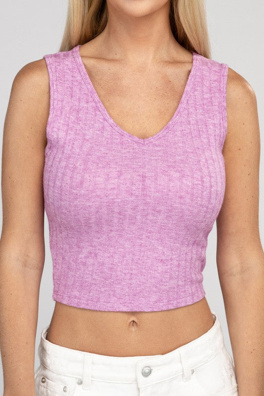 Scoop Neck Ribbed Crop Top