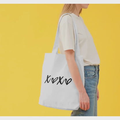 XOXO Canvas Tote Bag – Minimal Black Graphic | Everyday Carryall