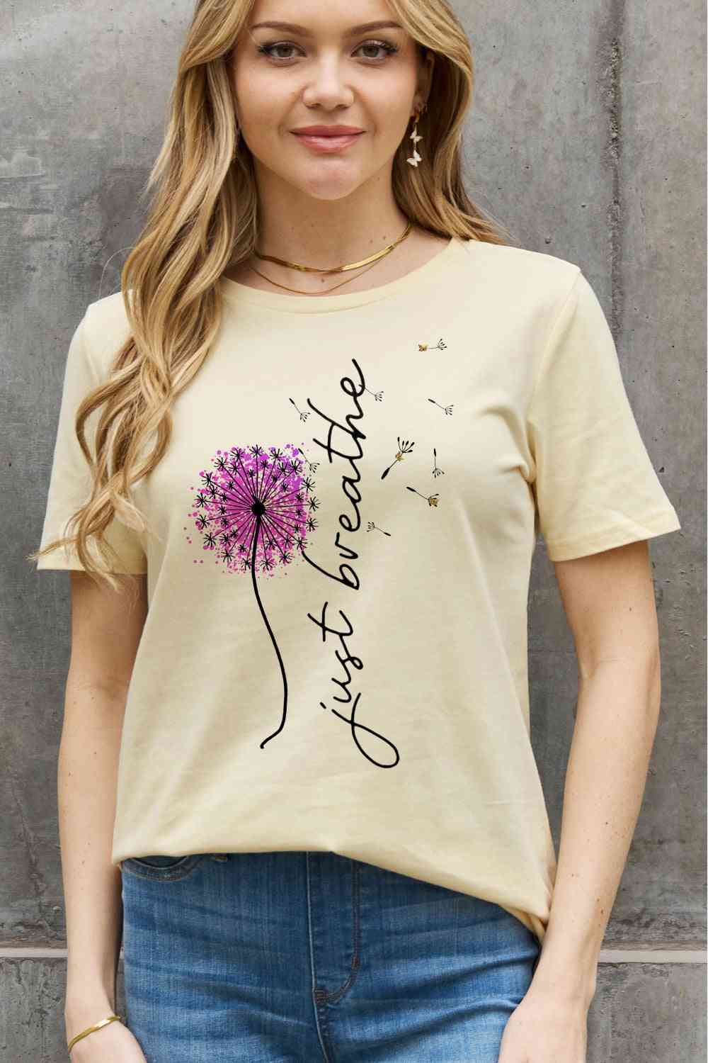 JUST BREATHE Graphic Cotton Tee