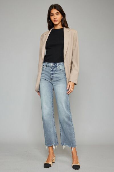 Raw Hem Cropped  Jeans