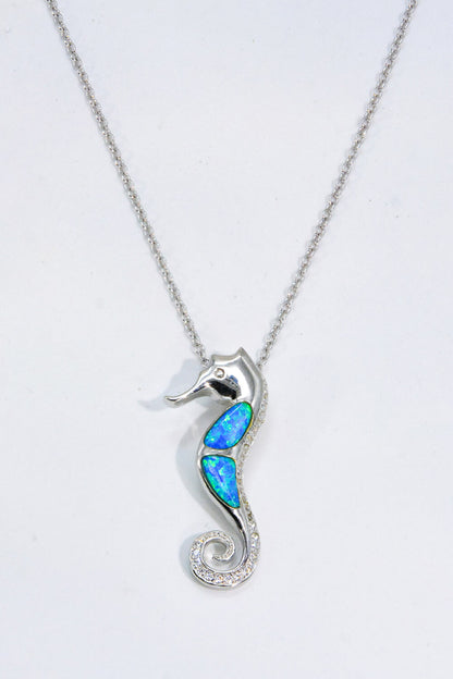 Opal Seahorse Necklace