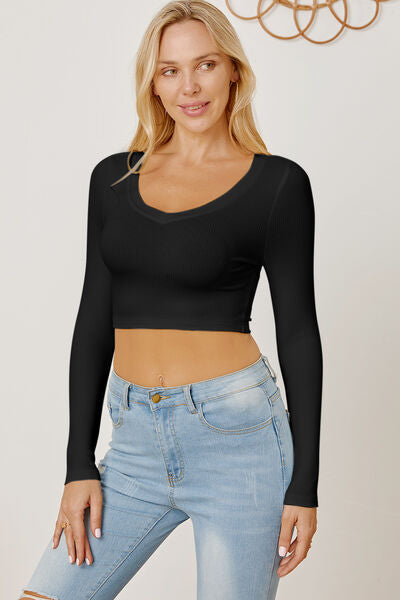 Long Sleeve Cropped Tee