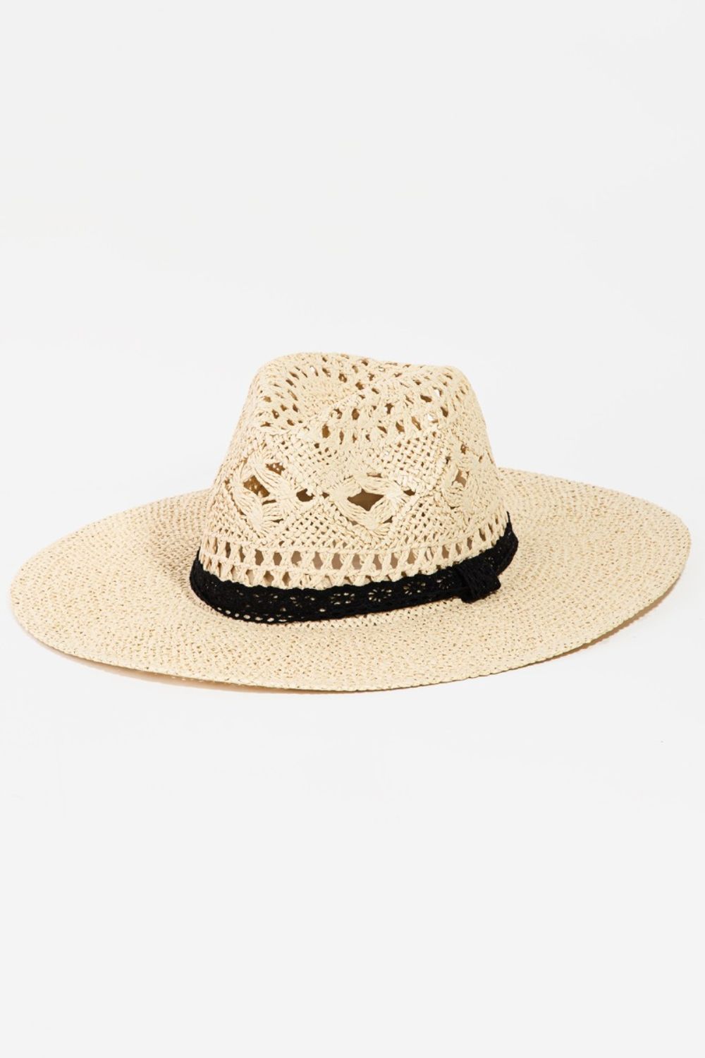 Lace Detail Wide Brim Hat