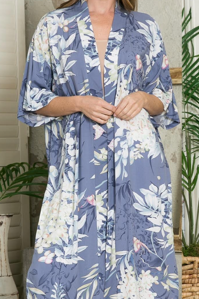 Botanical Print Split Cover Up