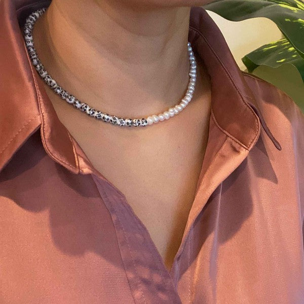 So Fresh Pearl And Porcelain Choker Necklace