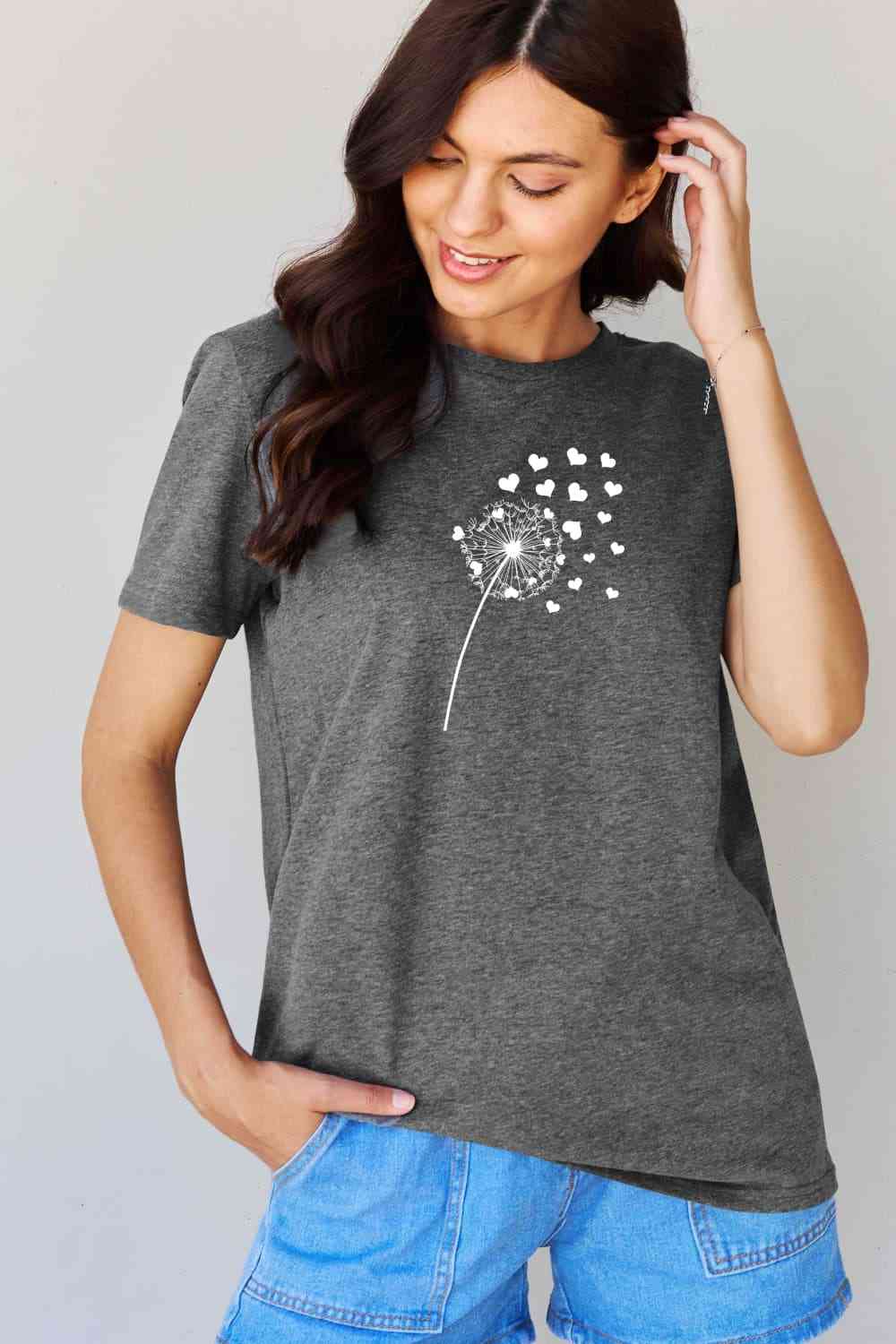 Dandelion Heart Graphic Cotton Tee