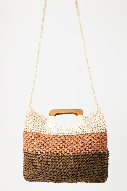 Color Block Braided Tote