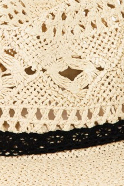 Lace Detail Wide Brim Hat