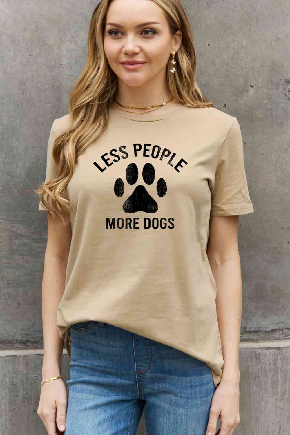 LESS PEOPLE MORE DOGS Graphic Cotton Tee