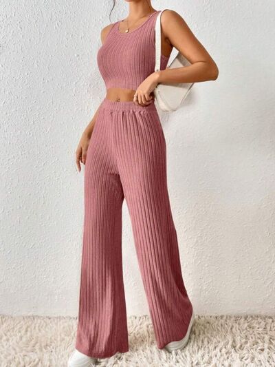 Ribbed Tank and Pants Set