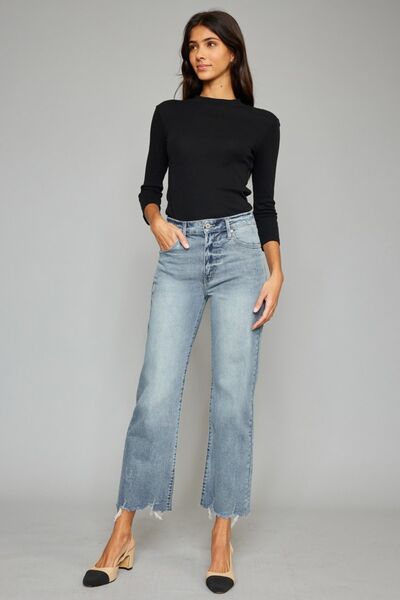 Raw Hem Cropped  Jeans