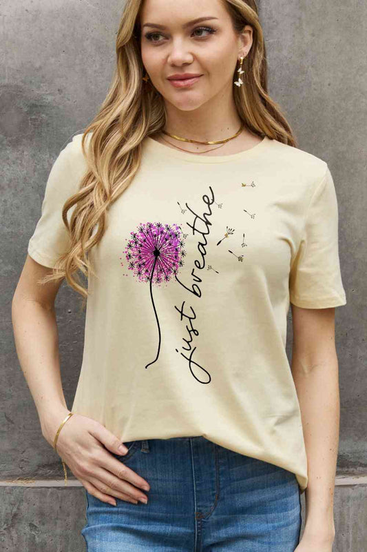 JUST BREATHE Graphic Cotton Tee