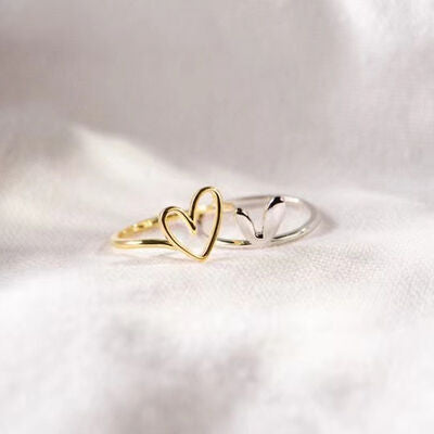 Two Tone Stacked Heart Ring