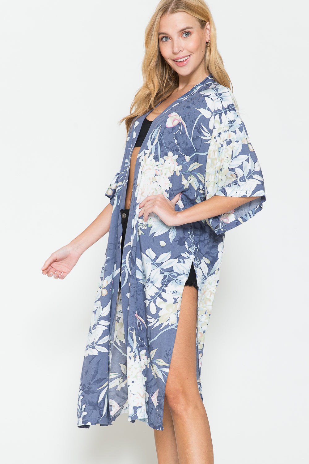 Botanical Print Split Cover Up