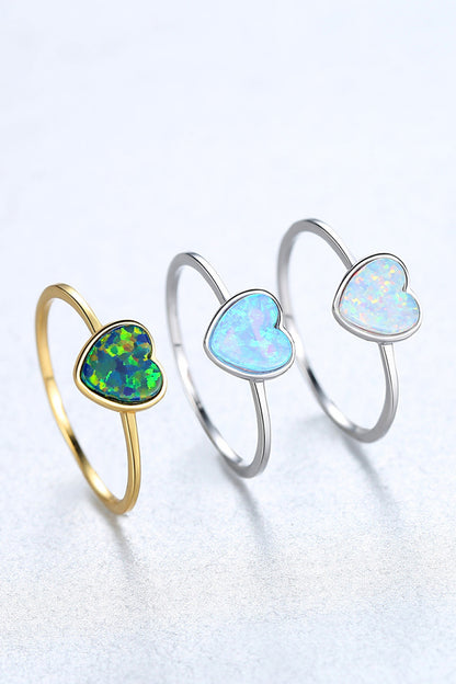 Opal Heart Ring