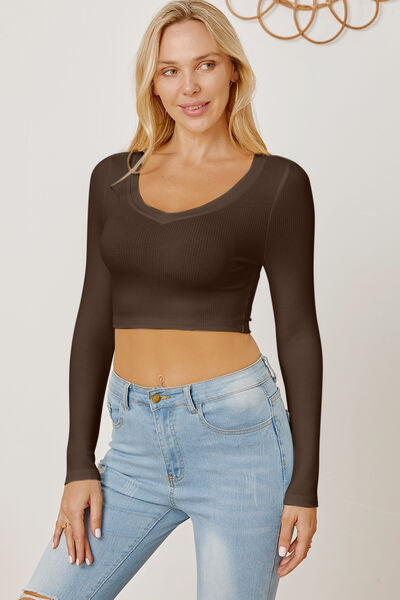 Long Sleeve Cropped Tee