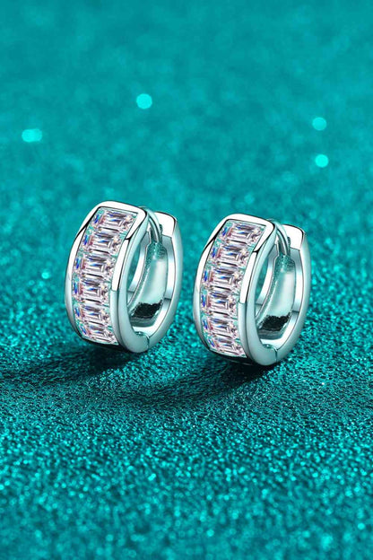 Moissanite Huggie Earrings