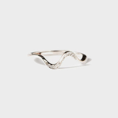 Silver Inlaid Wave Ring