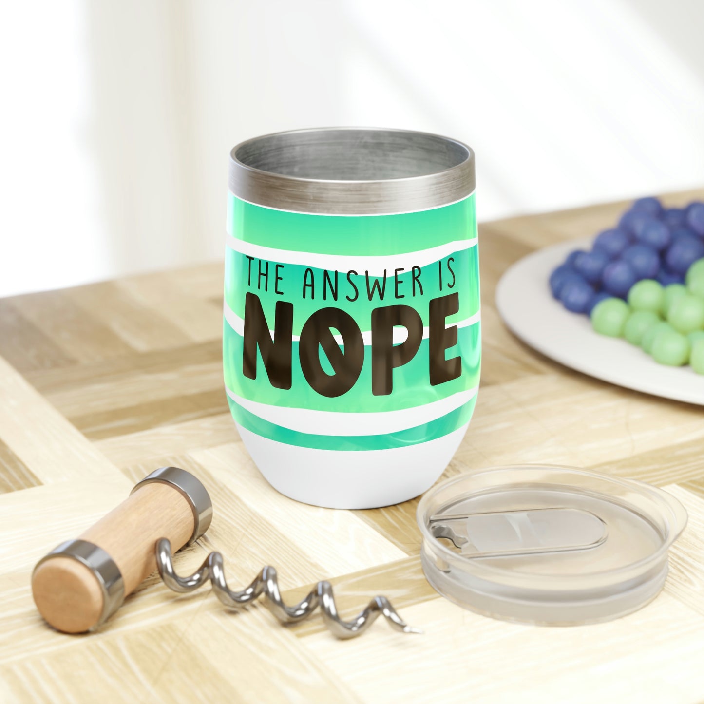 The Answer Is Nope Wine Tumbler