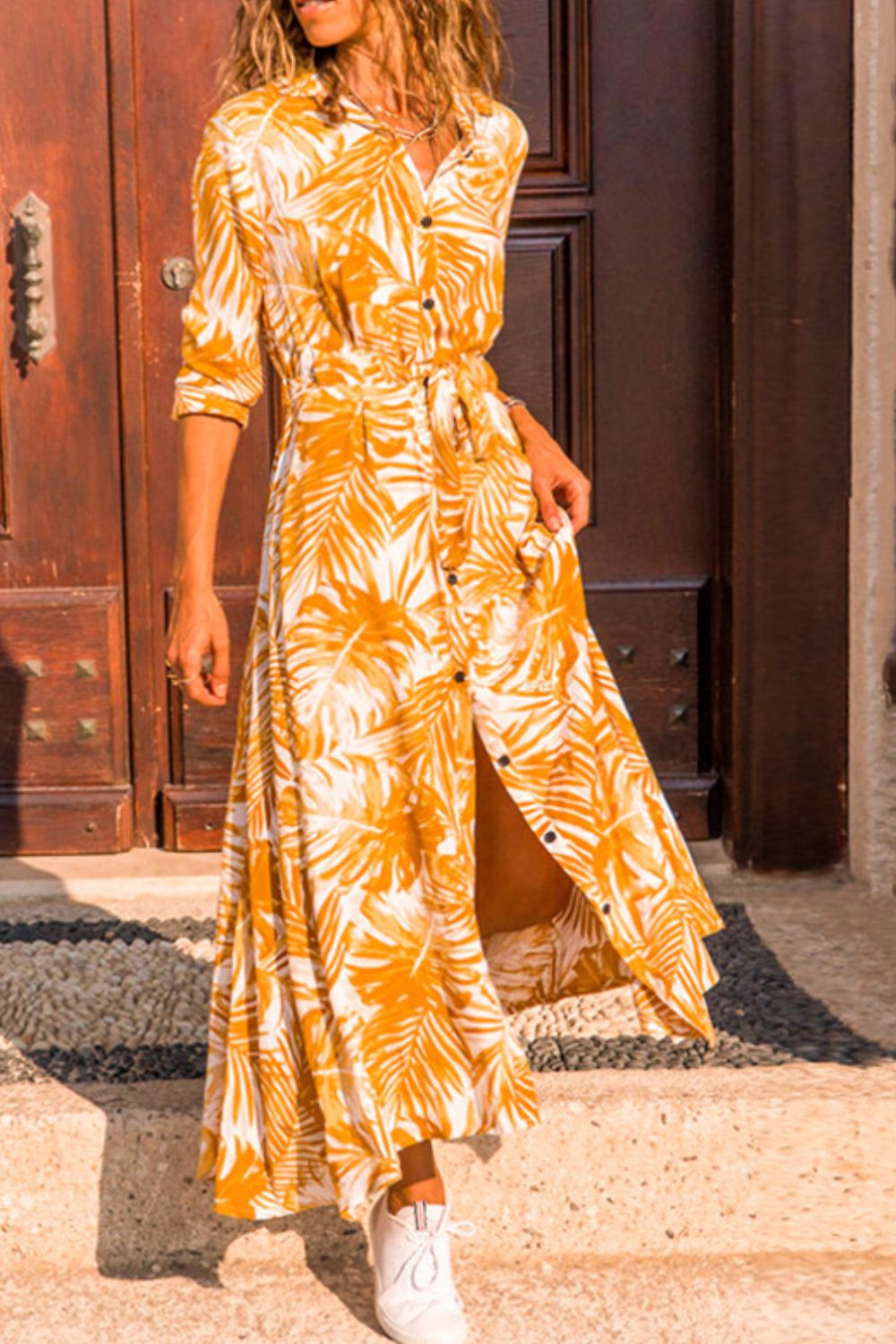 Botanical Maxi Shirt Dress