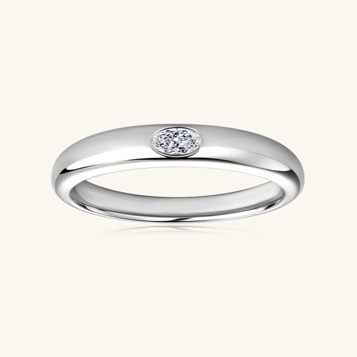 Inlaid Moissanite Ring