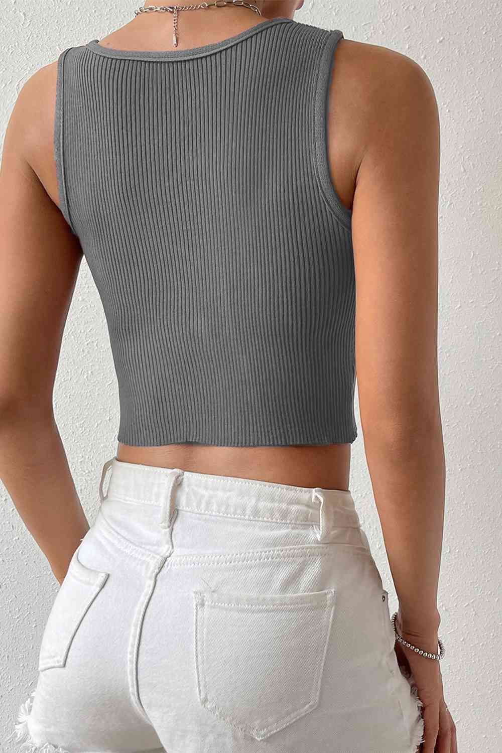 Ribbed Sleeveless Knit Top