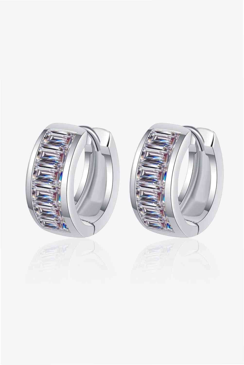 Moissanite Huggie Earrings