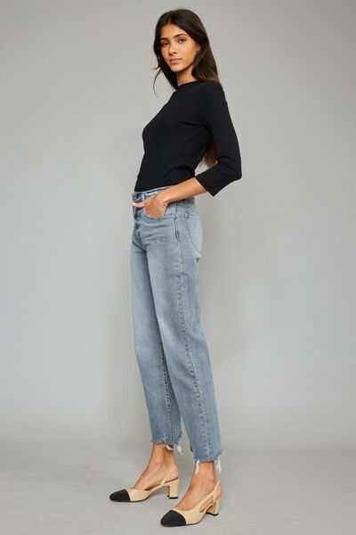 Raw Hem Cropped  Jeans