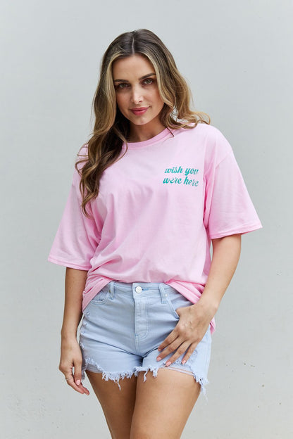 Wish You Were Here Oversized Graphic Tee