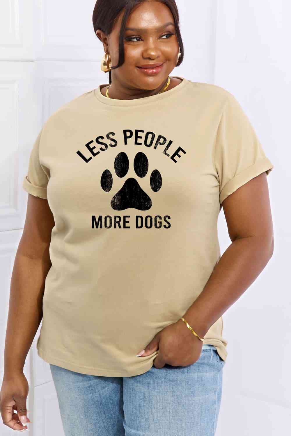 LESS PEOPLE MORE DOGS Graphic Cotton Tee