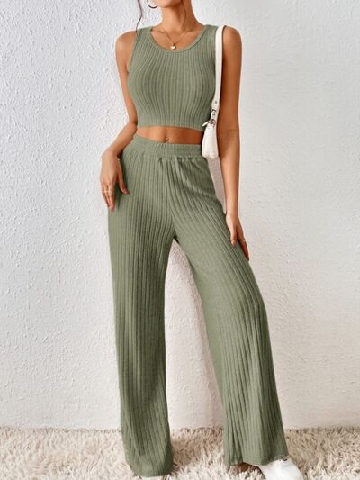 Ribbed Tank and Pants Set