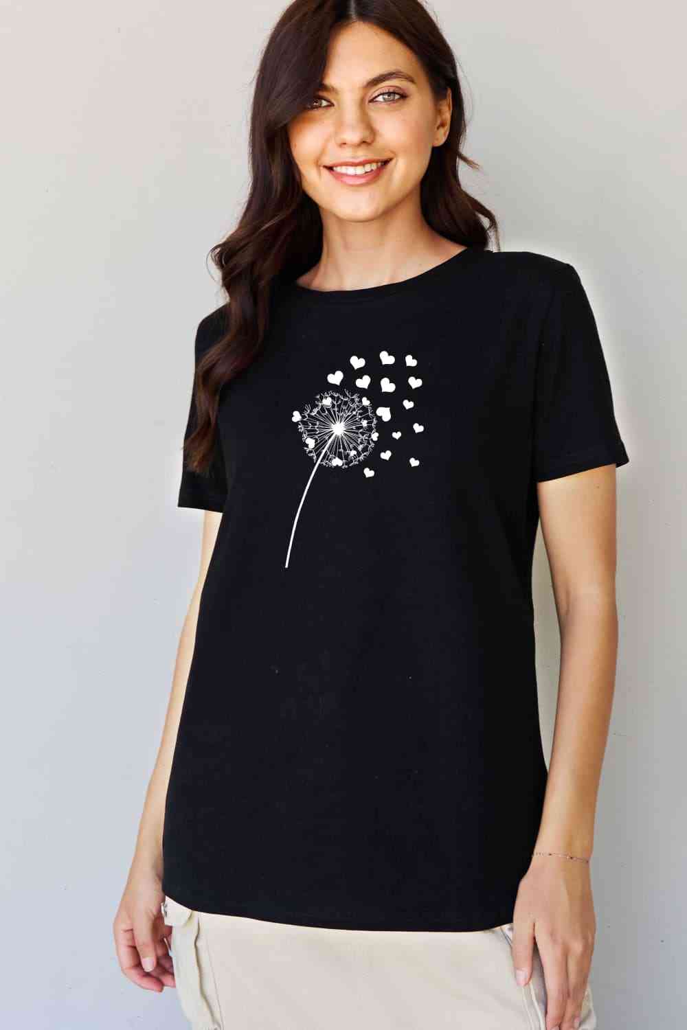 Dandelion Heart Graphic Cotton Tee