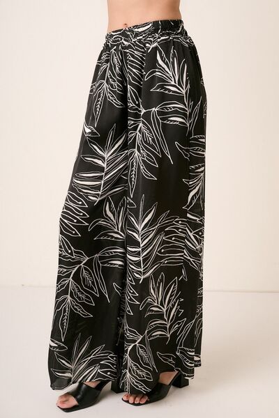 Printed Palms Wide Leg Pants