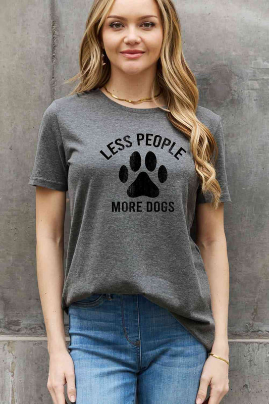 LESS PEOPLE MORE DOGS Graphic Cotton Tee