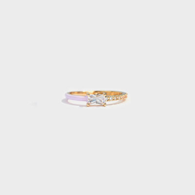 Heart Zircon Enamel Ring