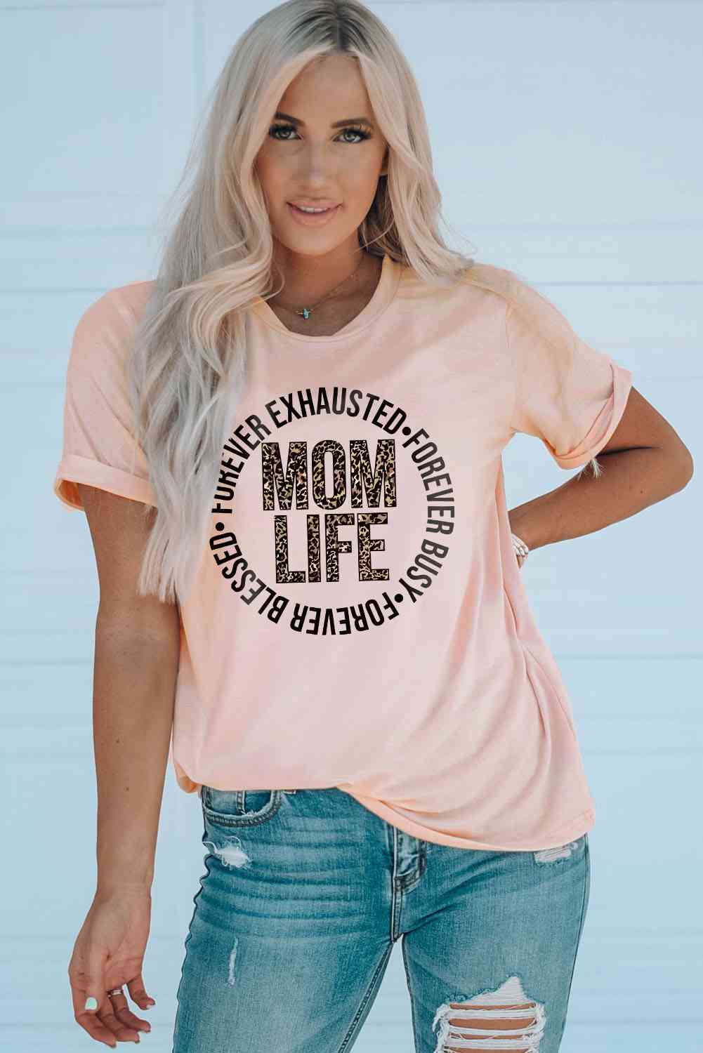 MOM LIFE Cuffed Tee