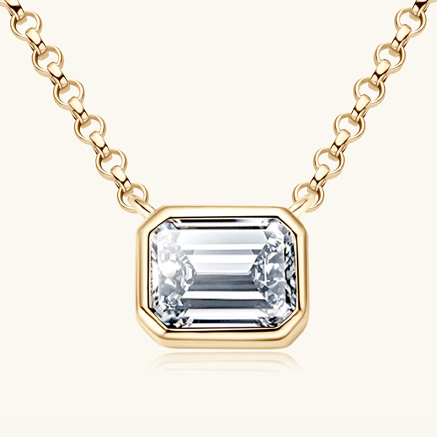 Radiant Moissanite Solitaire Pendant