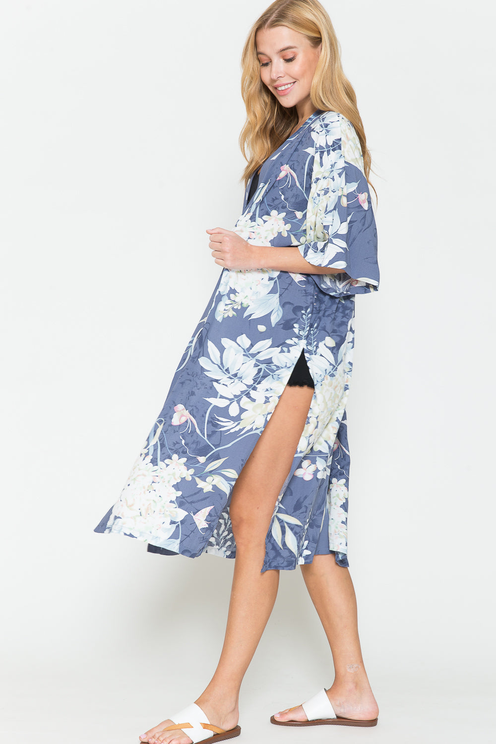 Botanical Print Split Cover Up