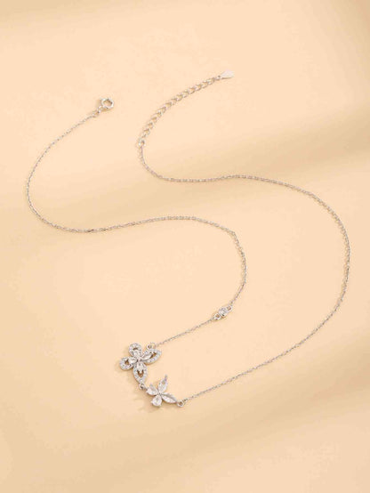 Platinum-Plated Butterfly Necklace