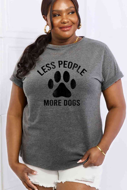 LESS PEOPLE MORE DOGS Graphic Cotton Tee