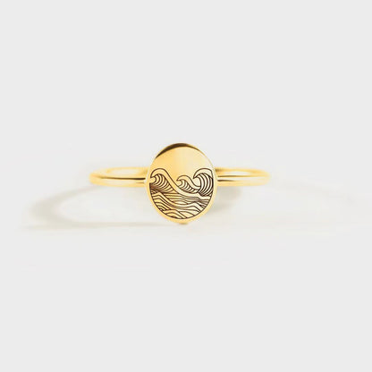 Wave Signet Ring