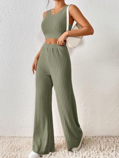 Ribbed Tank and Pants Set