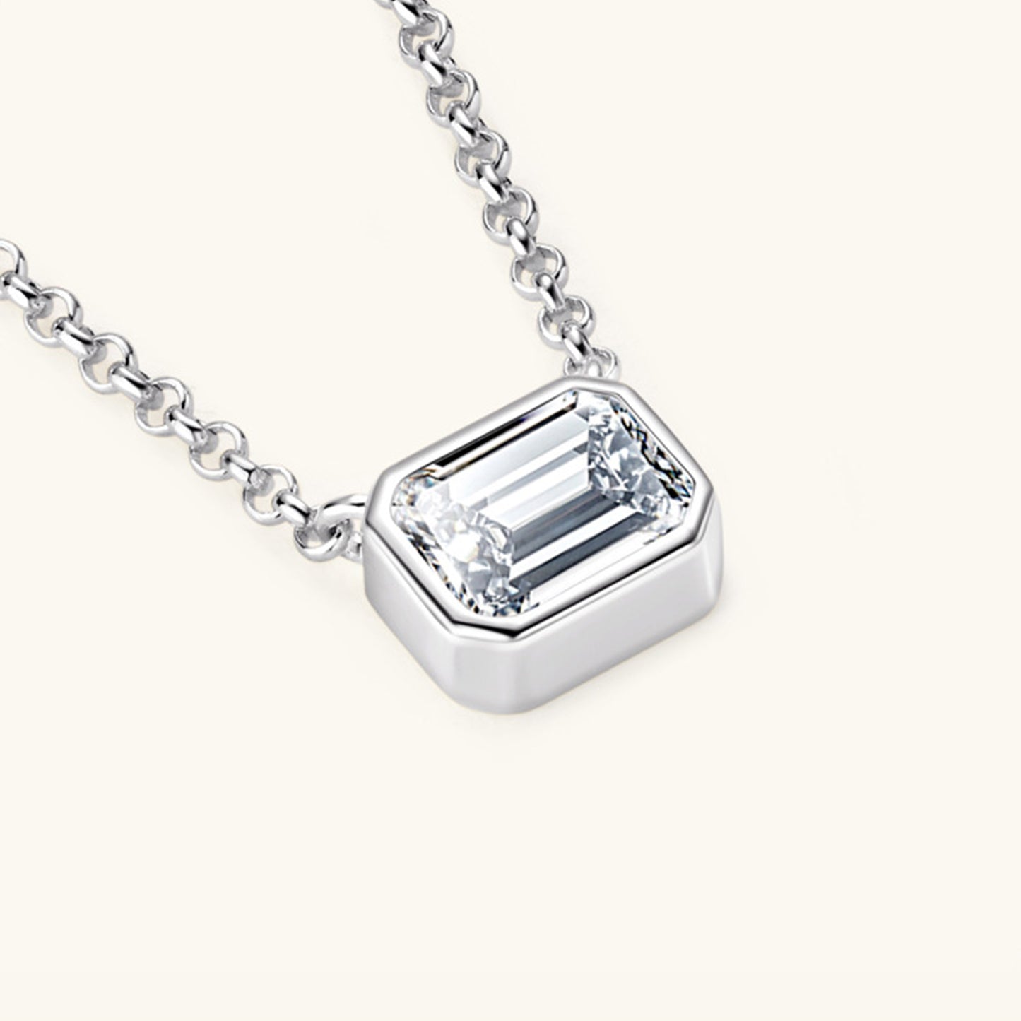 Radiant Moissanite Solitaire Pendant